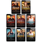 8 covers of the Retribution Bay series each with a man on the cover.